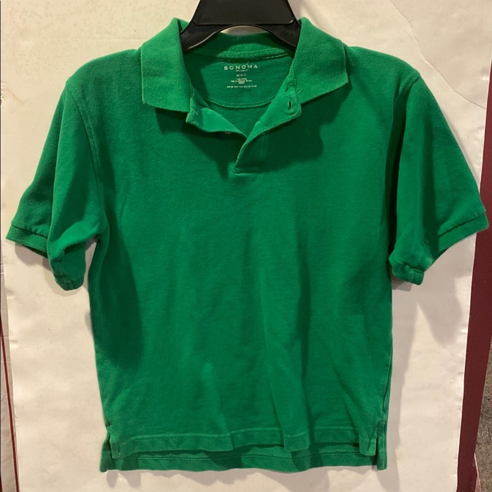 Boys Sonoma Green Polo Shirt; Size 10-12